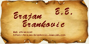 Brajan Branković vizit kartica